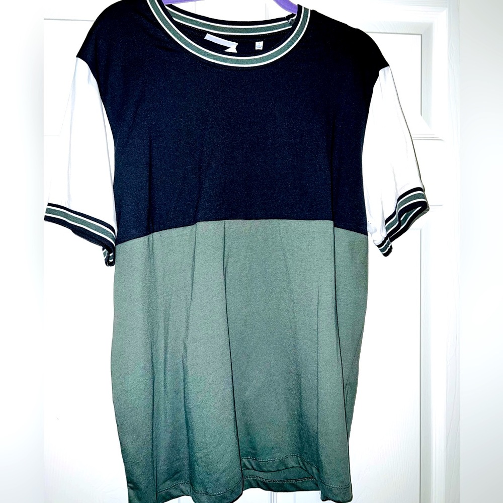 LEVEL TEN COLOR BLOCK MEN’S T-SHIRT STONE OLIVE, NAVY & CREAM
